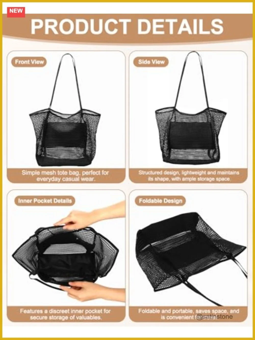 Beach Accessories Set Straw Hat Mesh Tote Bag Sunglasses Earrings Bohemian